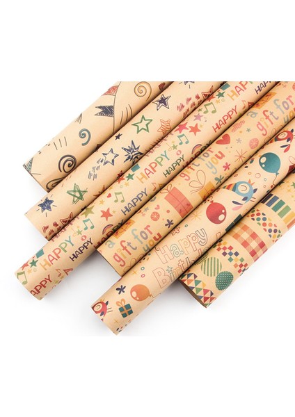 6 Adet Sarma Kağıt Sayfaları Doğum Günü Ambalaj Kağıdı Seti Festival Sargısı Kağıtları Şeridi Mevcut Ambalaj Kağıdı (Yurt Dışından) fiyatları