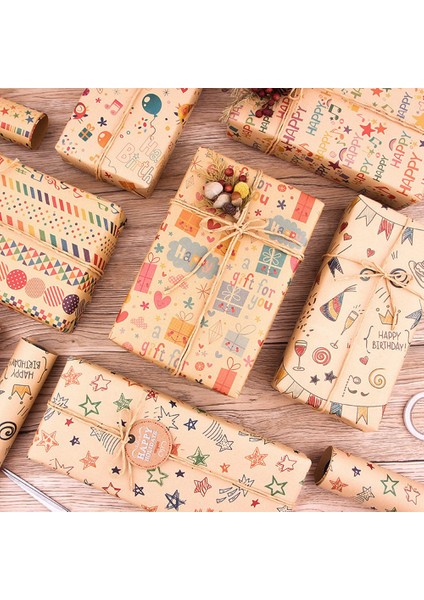 6 Adet Sarma Kağıt Sayfaları Doğum Günü Ambalaj Kağıdı Seti Festival Sargısı Kağıtları Şeridi Mevcut Ambalaj Kağıdı (Yurt Dışından) fırsatları