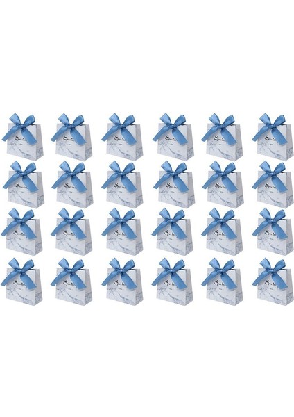 24PACK Küçük Teşekkür Ederim Çantası Parti Lehine Çantalar Altın Yay Şeridi ile Kutuları Et Kağıt Çantaları B (Yurt Dışından)