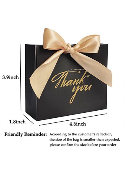 24PACK Küçük Teşekkür Ederim Çantası Parti Lehine Çantalar Altın Yay Şeridi ile Kutuları Et Kağıt Çantaları B (Yurt Dışından) modelleri