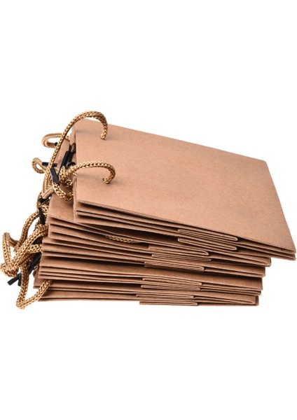 10 Adet Kağıt Takı Parti Çantası Gıda Taşıyıcı Çantalar - Kahverengi (Yurt Dışından) fırsatları