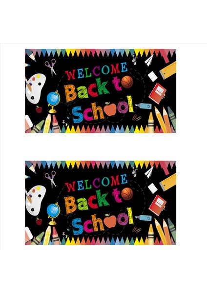 2x Okula Hoş Geldiniz Okulun Ilk Günü Banner Banner Okul Partisi Dekorasyon Malzemelerine Hoş Geldiniz (Yurt Dışından)