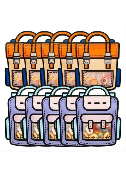 40PCS Ler Ambalaj Çantaları Çizgi Film Okul Çantası Şekeri Şeker Atıştırmalık Çocuklar Için Self Kilit Çantaları Doğum Günü Partisi Dekorlar Ler C (Yurt Dışından) indirimleri