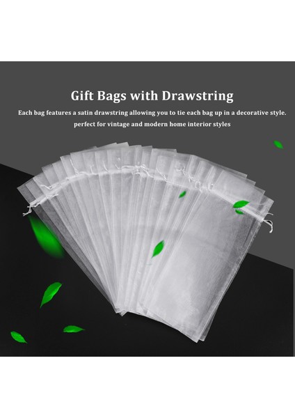 20PCS Şeffaf Organze Şarap Çantaları 14X37CM Ekran Çizme Poşetleri (Beyaz) (Yurt Dışından) fiyatları