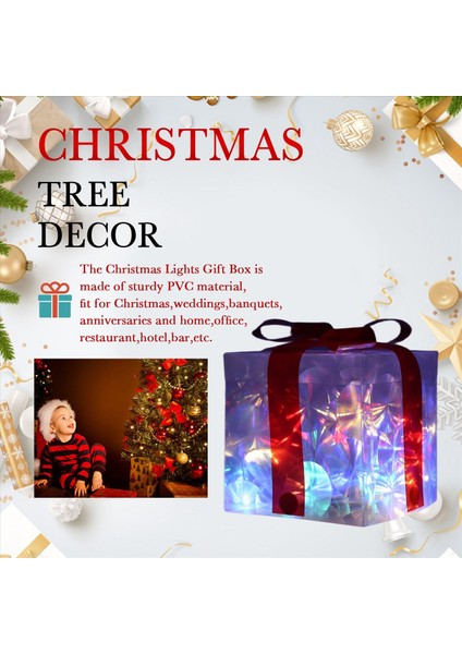 Noel Parlayan Ler Kutu Dekorasyon Süslemeli Yay Aydınlatma Kutusu Açık Işık Aydınlatma Xmas 2024 Ev Yard Dekor B (Yurt Dışından) fırsatları