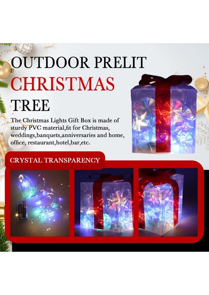 Noel Parlayan Ler Kutu Dekorasyon Süslemeli Yay Aydınlatma Kutusu Açık Işık Aydınlatma Xmas 2024 Ev Yard Dekor B (Yurt Dışından) indirimleri