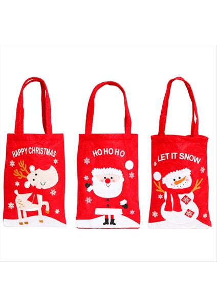 Noel Şeker Çantası Çantaları Noel Kurabiye Çantası Noel Sarma Torbası Noel Karikatür Desen Çantası (Yurt Dışından)