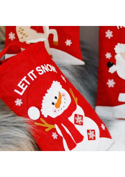 Noel Şeker Çantası Çantaları Noel Kurabiye Çantası Noel Sarma Torbası Noel Karikatür Desen Çantası (Yurt Dışından) modelleri