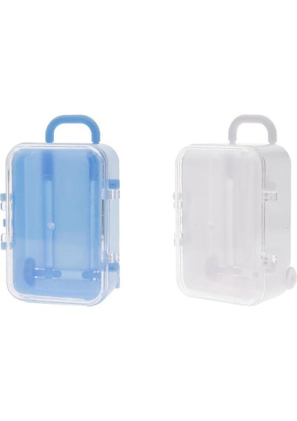 Roller Seyahat Bavul Şeker Kutusu Kişilik Yaratıcı Düğün Şeker Kutusu Tramvay Kılıfı Şeker Oyuncak Saklama Kutusu Beyaz ve Mavi (Yurt Dışından)