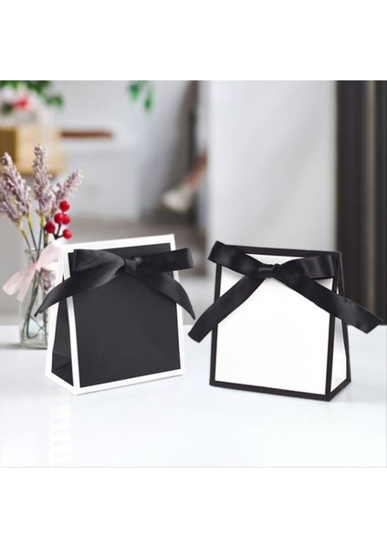 Çantası Hepburn Style Basit Siyah Beyaz Yay Debriyaj Çantası Kravat Eşarp Mini Çantası Beyaz (Yurt Dışından)