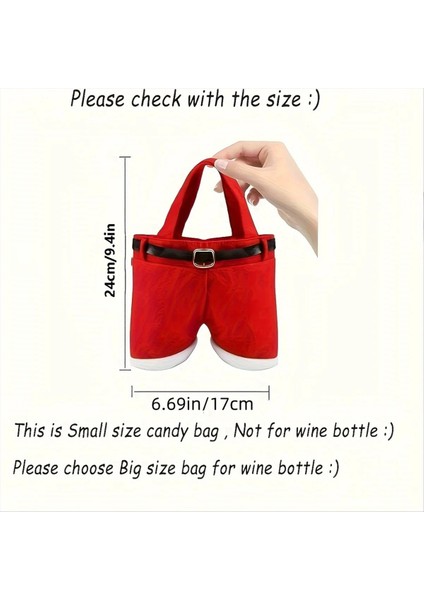 6 Pack Christmas Santa Pantolon Çantaları Küçük Şeker Çantaları Noel Partileri Dekoratif Poşetleri Ler Için (Yurt Dışından) modelleri