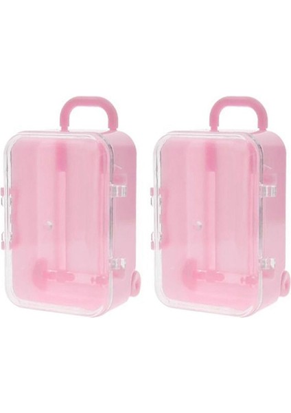 4x Pembe Mini Silindir Seyahat Bavul Şeker Kutusu Kişilik Yaratıcı Düğün Şeker Kutusu (Yurt Dışından) indirimleri
