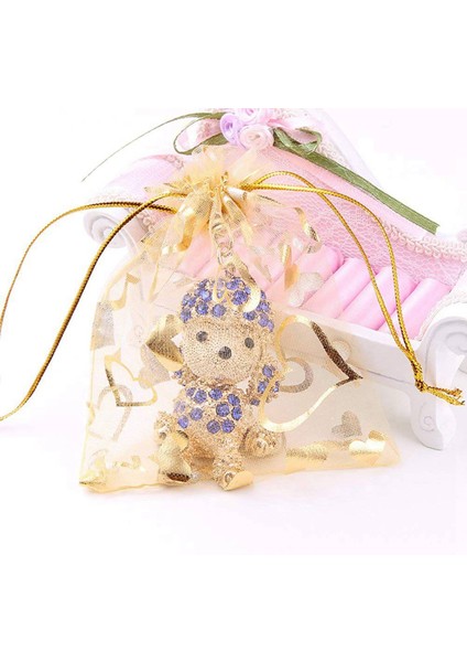 200PCS 9X12CM Sheer Drawstring Kalp Organze Takı Torbaları Düğün Partisi Noel Favor Çantaları (Altın) (Yurt Dışından) fırsatları