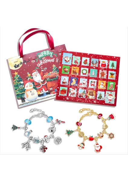 Noel Takvim Takı Kutusu 24 Gün Geri Sayım Takvimleri Noel Yeni Yıl Si Için Takı Bilezikleri B (Yurt Dışından) modelleri