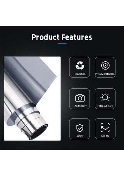 Bir Yol Ayna Pencere Film Güneş Engelleme Cam Çıkartma Isı Kontrolü Yansıtıcı Film Kendi Yapışkan Pencere Filmi 40X400CM (Yurt Dışından) indirimleri