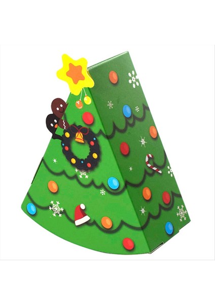 Noel Ağacı Şekli Şeker Kutusu Diy Bisküvi Atıştırmalık Pişirme Ambalaj Kutusu Çocuk Si Yeşil (Yurt Dışından)