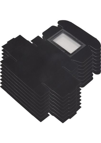 150 Pcs Mini Kraft Kağıt Kutusu Pencereli Mevcut Paketleme Kutusu Ev Yapımı Sabun Kutusu Fırın Şekeri (Siyah) (Yurt Dışından) modelleri