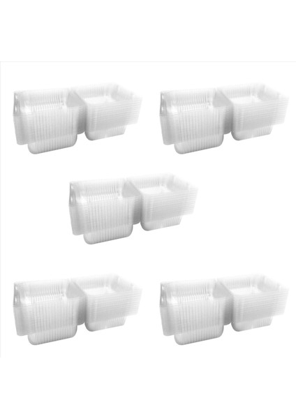 500PCS Tek Bireysel Kek Dilim Kutuları Tatlı Konteynerler Cheesecake Kutuları Istiflenebilir Kare Kutular Açık Gıda Kutuları (Yurt Dışından)