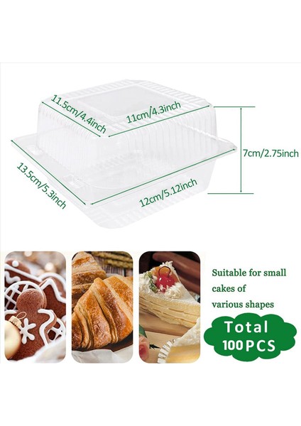 500PCS Tek Bireysel Kek Dilim Kutuları Tatlı Konteynerler Cheesecake Kutuları Istiflenebilir Kare Kutular Açık Gıda Kutuları (Yurt Dışından) fiyatları