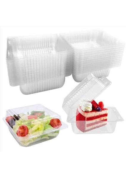 500PCS Tek Bireysel Kek Dilim Kutuları Tatlı Konteynerler Cheesecake Kutuları Istiflenebilir Kare Kutular Açık Gıda Kutuları (Yurt Dışından) fırsatları