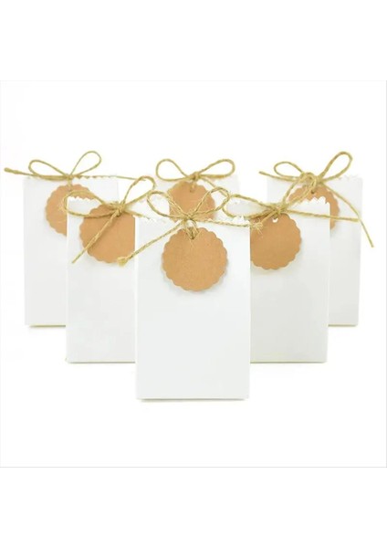 50SET Kraft Kağıt Kutusu Halat Retro Şeker Kurabiye Çantası Düğün Doğum Günü Partisi Noel Ambalajı (Yurt Dışından) fırsatları