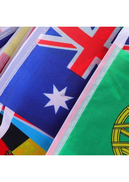 2022 Katar Dünya Kupası Için 3x 8 Metre 32PCS Bayraklar String Flag Ülkeleri Dünya Nations Flag Oyunları Asma Bayraklar (Yurt Dışından)