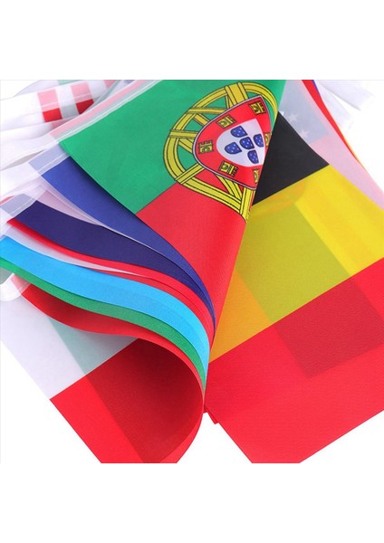 2022 Katar Dünya Kupası Için 3x 8 Metre 32PCS Bayraklar String Flag Ülkeleri Dünya Nations Flag Oyunları Asma Bayraklar (Yurt Dışından) fiyatları