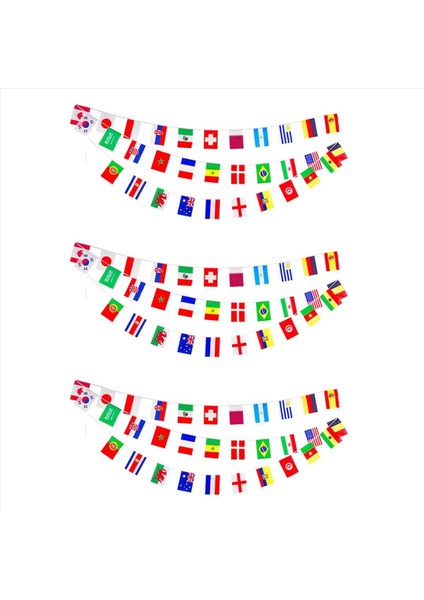 2022 Katar Dünya Kupası Için 3x 8 Metre 32PCS Bayraklar String Flag Ülkeleri Dünya Nations Flag Oyunları Asma Bayraklar (Yurt Dışından) fırsatları