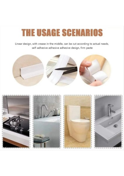3 2m Kendinden Yapışkan Sızdırmazlık Bandı Pvc Yağ Geçirmez Mutfak Lavabo Kenar Kavrama Bant Su Geçirmez Banyo Köşe Duvar Sticker (Yurt Dışından) fırsatları