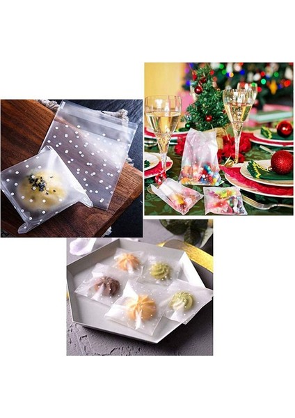 600 Pcs Kendinden Yapışkan Şeker Çantası Kurabiye Çantaları Kendi Yapışkan Sızdırmazlık Polka Dot Clear Çantalar Plastik Parti Çantası Kurabiye (Yurt Dışından) fırsatları