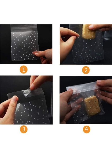 600 Pcs Kendinden Yapışkan Şeker Çantası Kurabiye Çantaları Kendi Yapışkan Sızdırmazlık Polka Dot Clear Çantalar Plastik Parti Çantası Kurabiye (Yurt Dışından) indirimleri