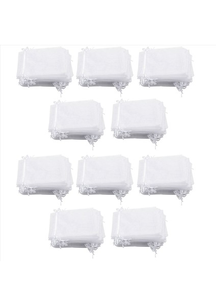 500 Adet 4 x 6 Inç Organze Çantaları Çekiliş Takı Torbaları Düğün Parti Lehine Çantalar (Beyaz) (Yurt Dışından)