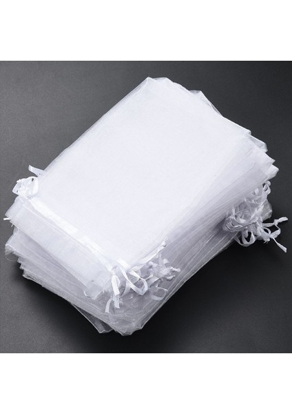 500 Adet 4 x 6 Inç Organze Çantaları Çekiliş Takı Torbaları Düğün Parti Lehine Çantalar (Beyaz) (Yurt Dışından) fırsatları