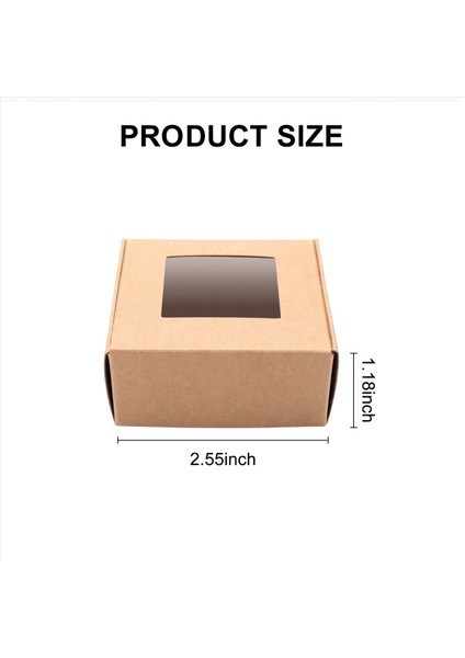 100 Adet Mini Kraft Kağıt Kutusu Pencereli Mevcut Paketleme Kutusu Ev Yapımı Sabun Kutusu Fırın Şekeri (Kahverengi) (Yurt Dışından) fiyatları
