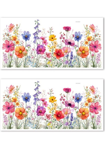 Renkli Çiçek Buket Pencere Çıkartmaları Ilkbahar ve Yaz Dekorasyon Penceresi Dekorasyonu Ev ve Ofis Dekorasyonu (Yurt Dışından)