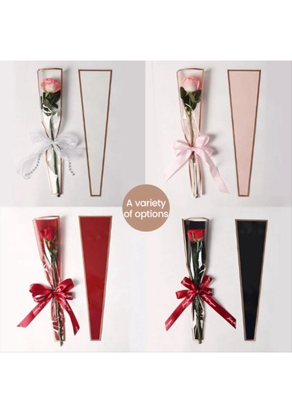 50PCS Tek Gül Kollu Çiçek Sarma Çantası Buket Ambalaj Çantaları Sevgililer Günü Için Çiçek Sarmalayıcılar Beyaz (Yurt Dışından) fiyatları