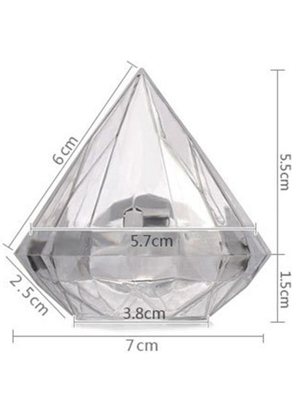 48PCS Şeffaf Elmas Şekli Şeker Kutusu Düğün Düğün Iyiliği Kutuları Parti Kutusu Berrak Plastik Konteyner Ev Dekor Si (Yurt Dışından) fiyatları