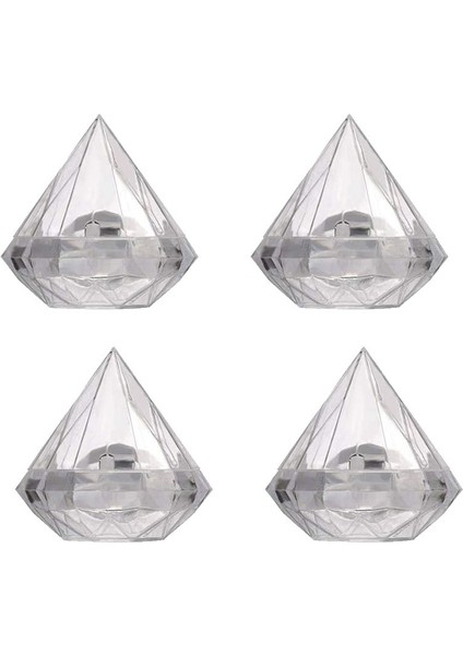 48PCS Şeffaf Elmas Şekli Şeker Kutusu Düğün Düğün Iyiliği Kutuları Parti Kutusu Berrak Plastik Konteyner Ev Dekor Si (Yurt Dışından) fırsatları