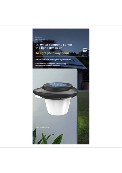 Güneş LED Tungsten Lambası Ev Akıllı Sensör Duvar Işığı Açık Su Geçirmez Avlu Garaj Aydınlatma Fener (B) (Yurt Dışından) modelleri