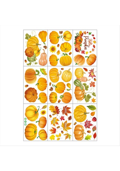 Sonbahar Kabak Akçaağaç Yaprak Pencere Çıkartmaları Şükran Günü Cam Dekorasyon Kabak Akçaağaç Yaprak Çıkartmaları Sonbahar Duvar Çıkartmaları (Yurt Dışından) fiyatları