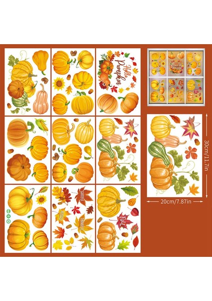 Sonbahar Kabak Akçaağaç Yaprak Pencere Çıkartmaları Şükran Günü Cam Dekorasyon Kabak Akçaağaç Yaprak Çıkartmaları Sonbahar Duvar Çıkartmaları (Yurt Dışından) modelleri
