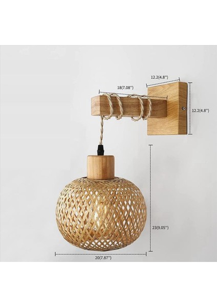2x Retro Japon Tarzı Bambu Başucu Duvar Lambası Restoran Rattan Lambmine Yatak Odası Arka Plan Duvar Lambaları (Yurt Dışından) fırsatları