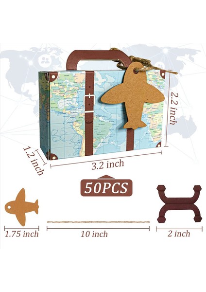 100PCS Bavul Lehine Kutular Dünya Haritası Mini Bavul Kutuları Düğün Şeker Kutuları Seyahat Teması Düğün Bebek Gelin (Yurt Dışından) modelleri
