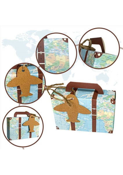 100PCS Bavul Lehine Kutular Dünya Haritası Mini Bavul Kutuları Düğün Şeker Kutuları Seyahat Teması Düğün Bebek Gelin (Yurt Dışından) indirimleri