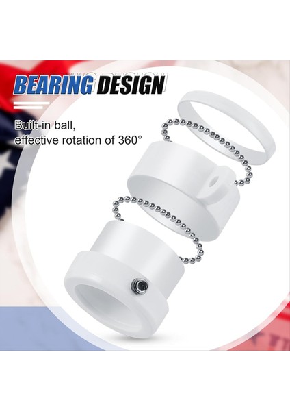 8 Adet Plastik Bayrak Kutup Halkaları Rulmanlı 360 Derece Dönen Anti Sarma Bayrak Montaj Halkası 0 76-1 0in Bayrak Kutbu B (Yurt Dışından) fiyatları