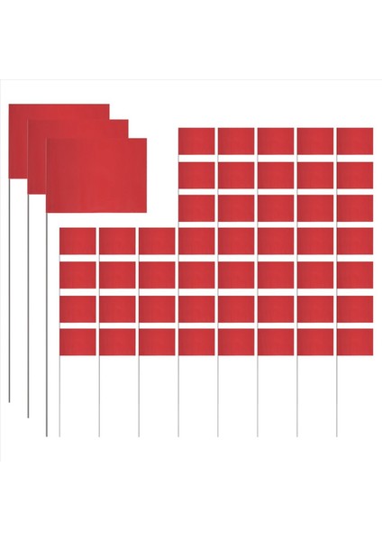50 Paket Işaretleme Bayrakları Kırmızı Avlu Bayrakları 15X4X5INCH Işaret Bayrakları Çim Bayrakları Işaretleri Sulama Bayrakları Peyzaj Bayrakları (Yurt Dışından)