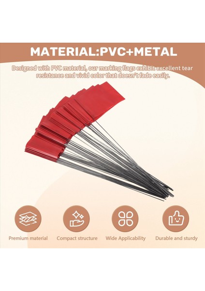 50 Paket Işaretleme Bayrakları Kırmızı Avlu Bayrakları 15X4X5INCH Işaret Bayrakları Çim Bayrakları Işaretleri Sulama Bayrakları Peyzaj Bayrakları (Yurt Dışından) indirimleri