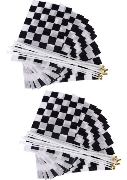 24 Adet Yivli Formül 1 F1 Yarış Afiş El Sallayan Bayraklar (Siyah + Beyaz) (Yurt Dışından)