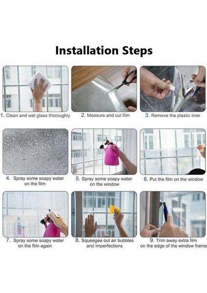 Şeffaf Dekoratif Pencere Cam Sticker Film Güneş Tonu Yapışkan Anti Uv Pet Renk Penceresi Film 60X100CM-SARI (Yurt Dışından) modelleri