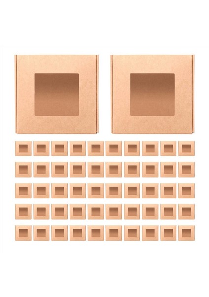 100 Adet Mini Kraft Kağıt Kutusu Pencereli Mevcut Paketleme Kutusu Ev Yapımı Sabun Kutusu Fırın Şekeri (Kahverengi) (Yurt Dışından) fırsatları